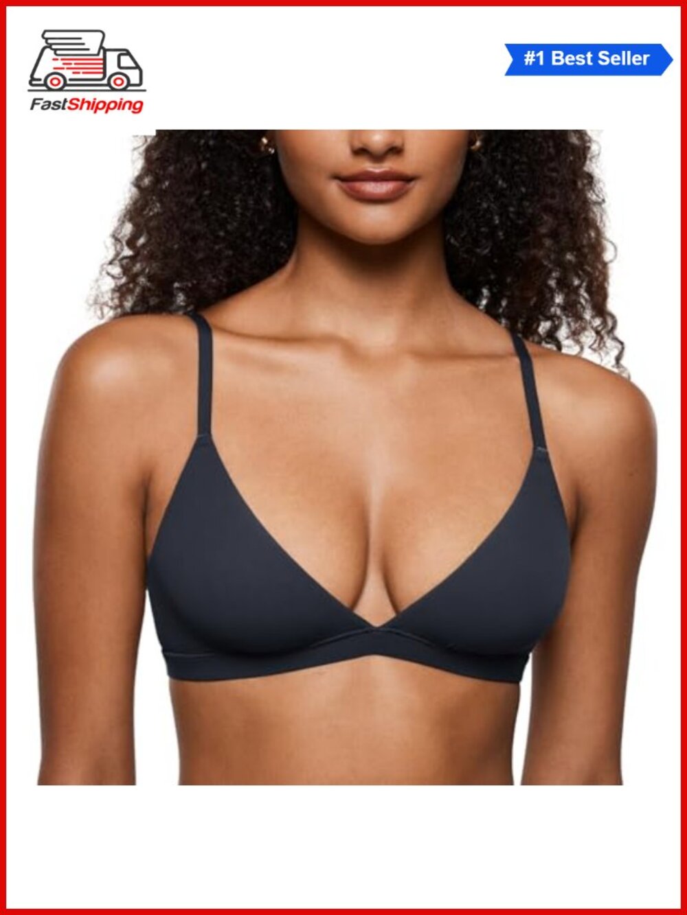 ✨ INLYRIC Women's Unlined Triangle Bralette Soft Stretch Deep V Plunge Wire